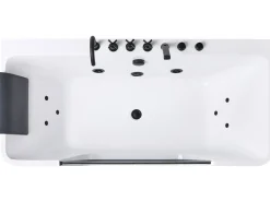 Clearance Wanna narożna z hydromasażem CAHUITA 160 x 75 cm Biały Wanny Z Hydromasażem|Wszystkie Wanny