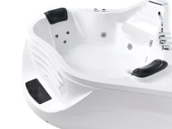 Wanna narożna z hydromasażem CARTAGENA 220 x 160 cm Biały Wszystkie Wanny|Wanny Z Hydromasażem
