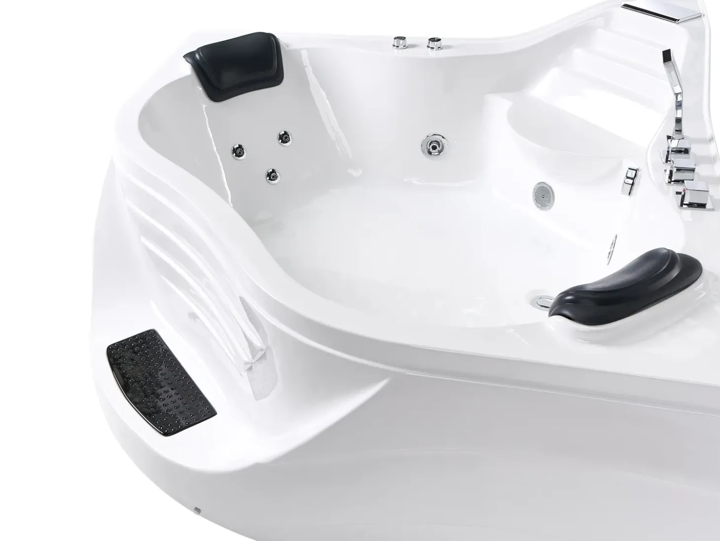 Wanna narożna z hydromasażem CARTAGENA 220 x 160 cm Biały Wszystkie Wanny|Wanny Z Hydromasażem