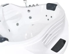 Wanna narożna z hydromasażem CARTAGENA 220 x 160 cm Biały Wszystkie Wanny|Wanny Z Hydromasażem