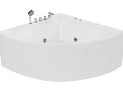 Wanna narożna z hydromasażem ISLITA 187 x 133 cm Biały Wszystkie Wanny|Wanny Z Hydromasażem