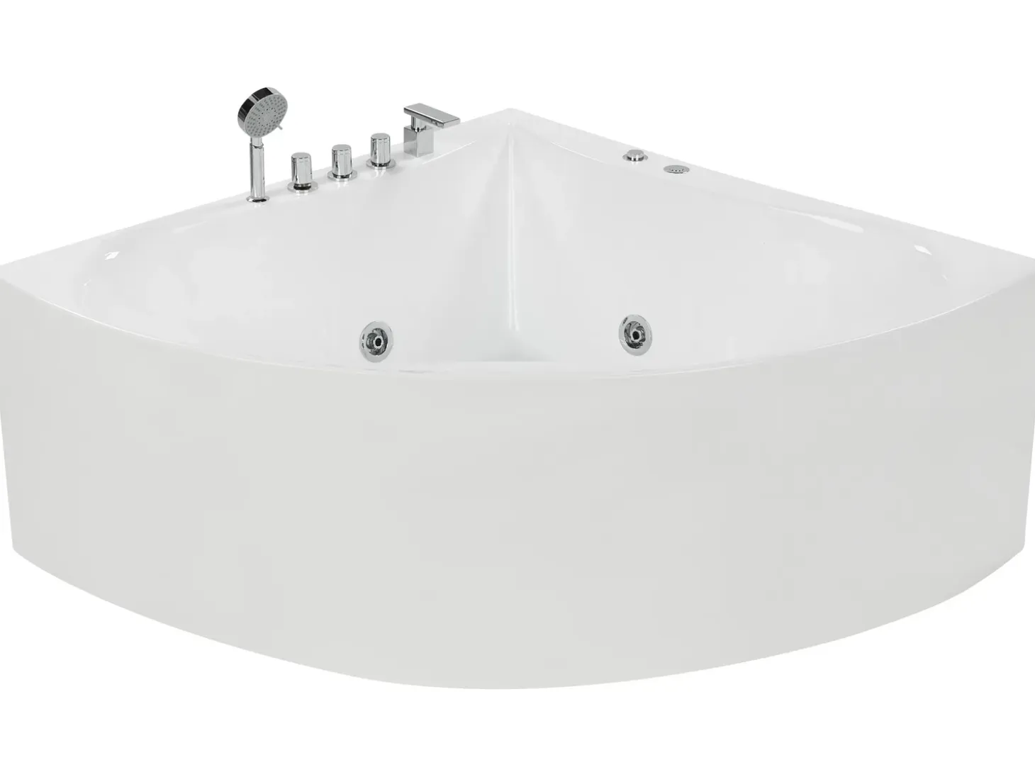Wanna narożna z hydromasażem ISLITA 187 x 133 cm Biały Wszystkie Wanny|Wanny Z Hydromasażem