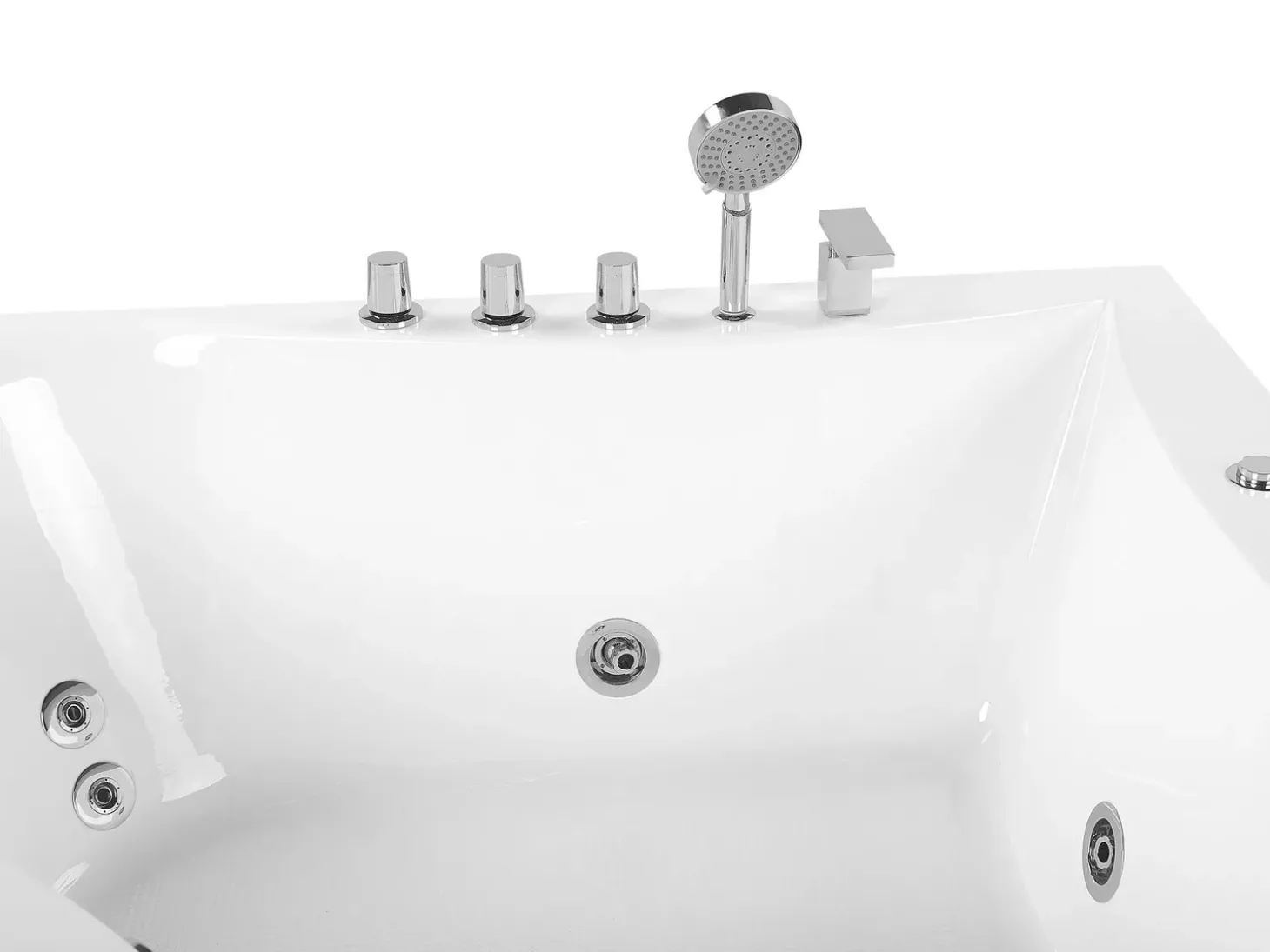 Wanna narożna z hydromasażem ISLITA 187 x 133 cm Biały Wszystkie Wanny|Wanny Z Hydromasażem