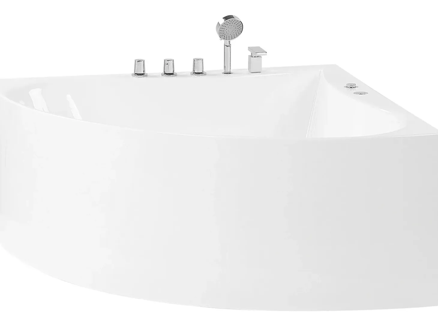 Wanna narożna z hydromasażem ISLITA 187 x 133 cm Biały Wszystkie Wanny|Wanny Z Hydromasażem