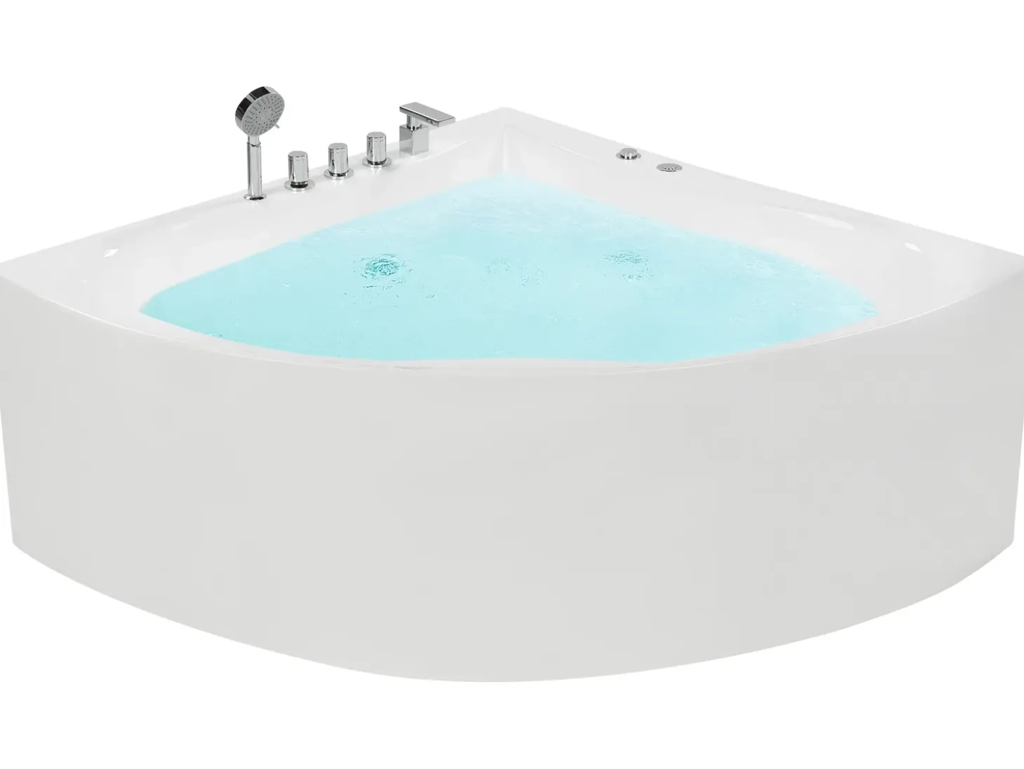 Wanna narożna z hydromasażem ISLITA 187 x 133 cm Biały Wszystkie Wanny|Wanny Z Hydromasażem
