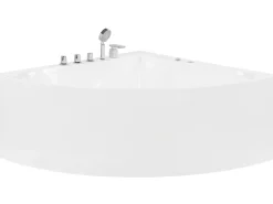 Wanna narożna z hydromasażem ISLITA 187 x 133 cm Biały Wszystkie Wanny|Wanny Z Hydromasażem
