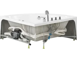 Wanna narożna z hydromasażem ISLITA 187 x 133 cm Biały Wszystkie Wanny|Wanny Z Hydromasażem