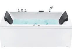 Wanna narożna z hydromasażem LED VARADERO Lewostronny 183 x 90 cm Biały