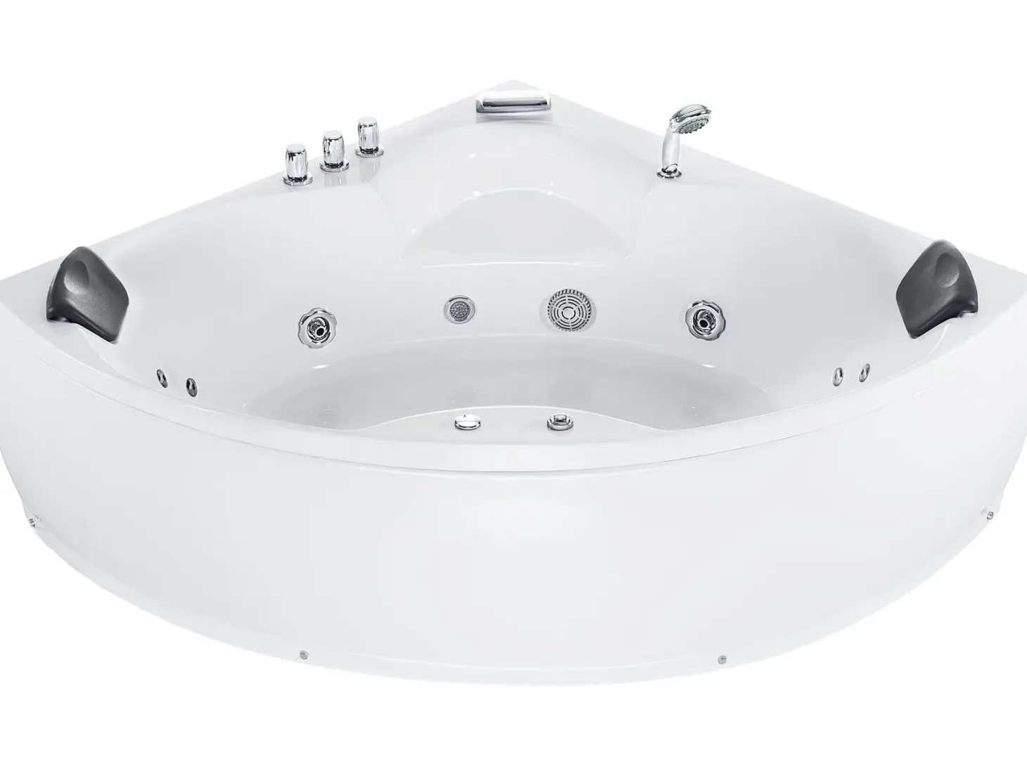 Wanna narożna z hydromasażem LED SENADO 205 x 150 cm Biały