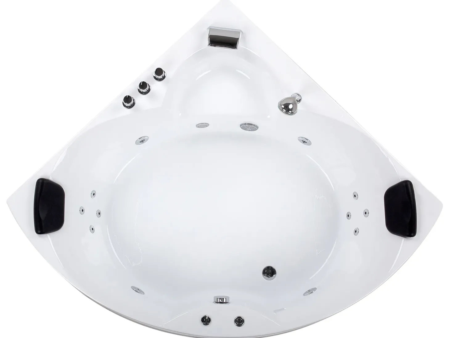 Wanna narożna z hydromasażem LED SENADO 205 x 150 cm Biały