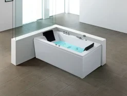 Best Wanna narożna z hydromasażem LED VARADERO 183 x 90 cm Biały Wanny Z Hydromasażem|Wszystkie Wanny