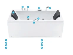 Best Wanna narożna z hydromasażem LED VARADERO 183 x 90 cm Biały Wanny Z Hydromasażem|Wszystkie Wanny