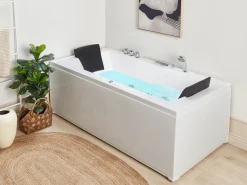 Best Wanna narożna z hydromasażem LED VARADERO 183 x 90 cm Biały Wanny Z Hydromasażem|Wszystkie Wanny