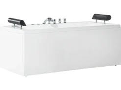Online Wanna narożna z hydromasażem LED MONTEGO 172 x 83 cm Biały Wanny Z Hydromasażem|Wszystkie Wanny