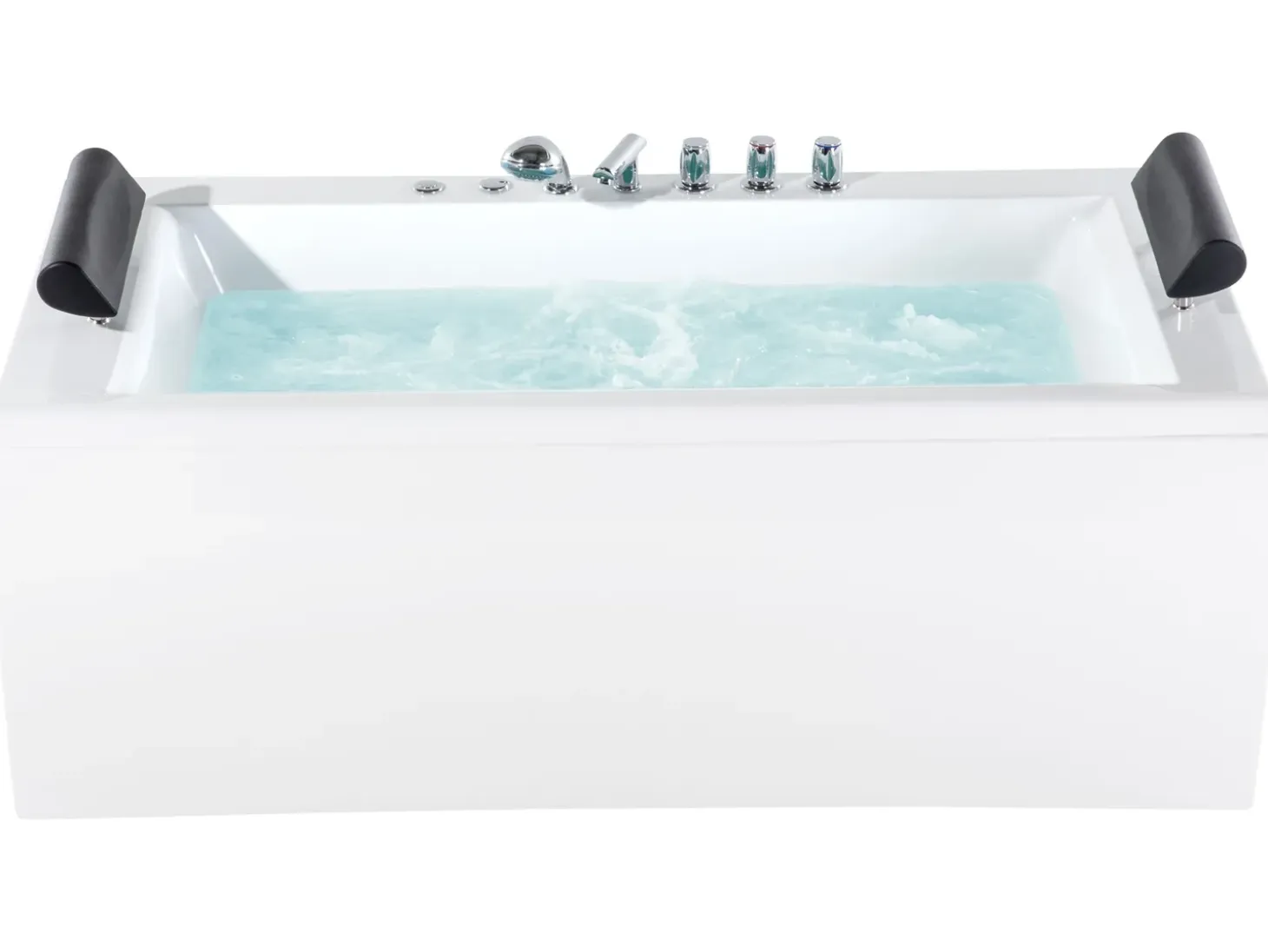Online Wanna narożna z hydromasażem LED MONTEGO 172 x 83 cm Biały Wanny Z Hydromasażem|Wszystkie Wanny