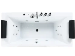 Online Wanna narożna z hydromasażem LED MONTEGO 172 x 83 cm Biały Wanny Z Hydromasażem|Wszystkie Wanny