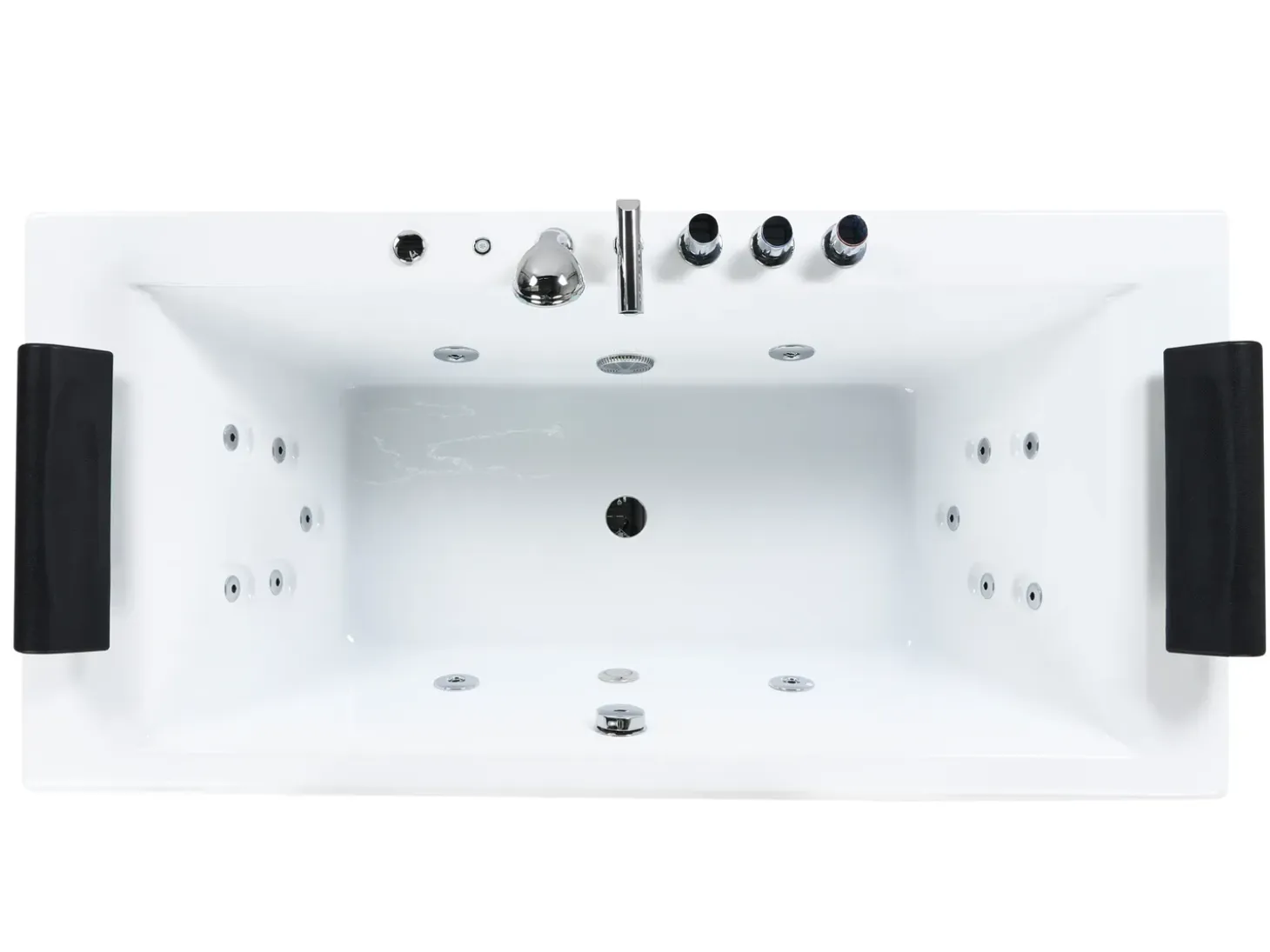 Online Wanna narożna z hydromasażem LED MONTEGO 172 x 83 cm Biały Wanny Z Hydromasażem|Wszystkie Wanny