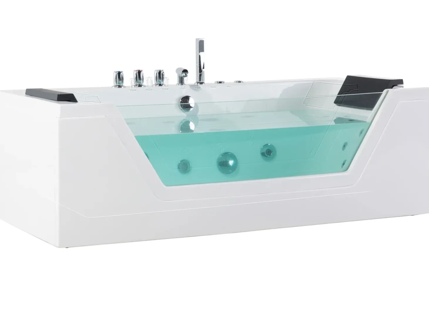 Sale Wanna narożna z hydromasażem LED SAMANA 174 x 79 cm Biały Wanny Z Hydromasażem|Wszystkie Wanny