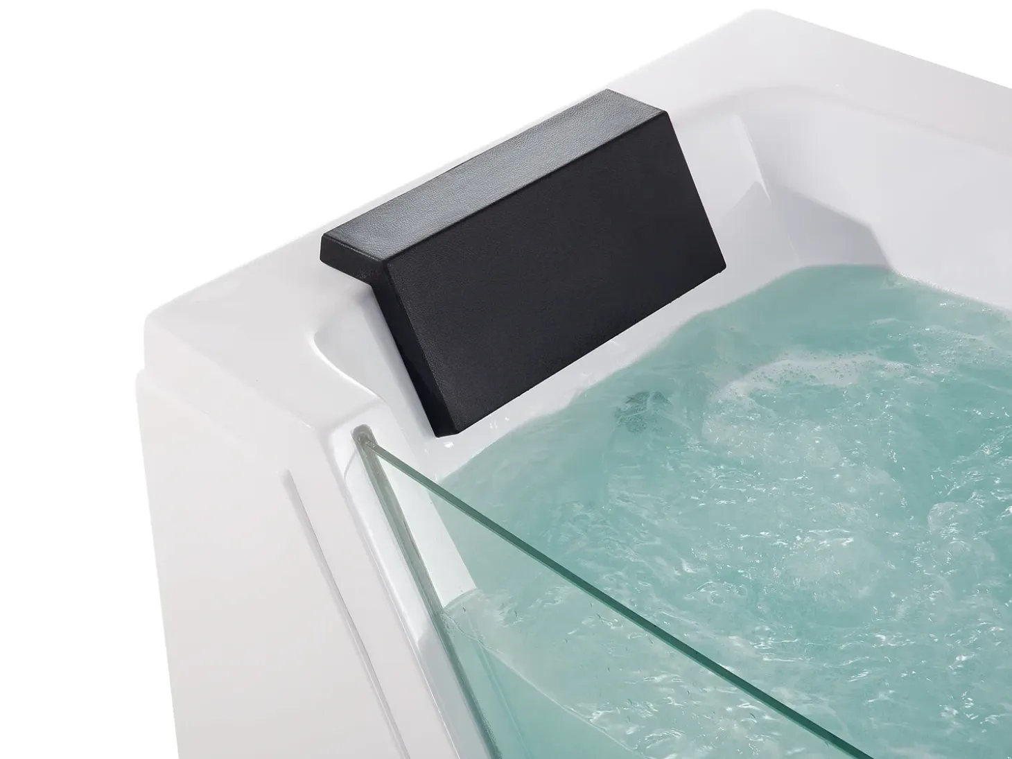 Sale Wanna narożna z hydromasażem LED SAMANA 174 x 79 cm Biały Wanny Z Hydromasażem|Wszystkie Wanny
