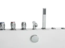 Sale Wanna narożna z hydromasażem LED SAMANA 174 x 79 cm Biały Wanny Z Hydromasażem|Wszystkie Wanny