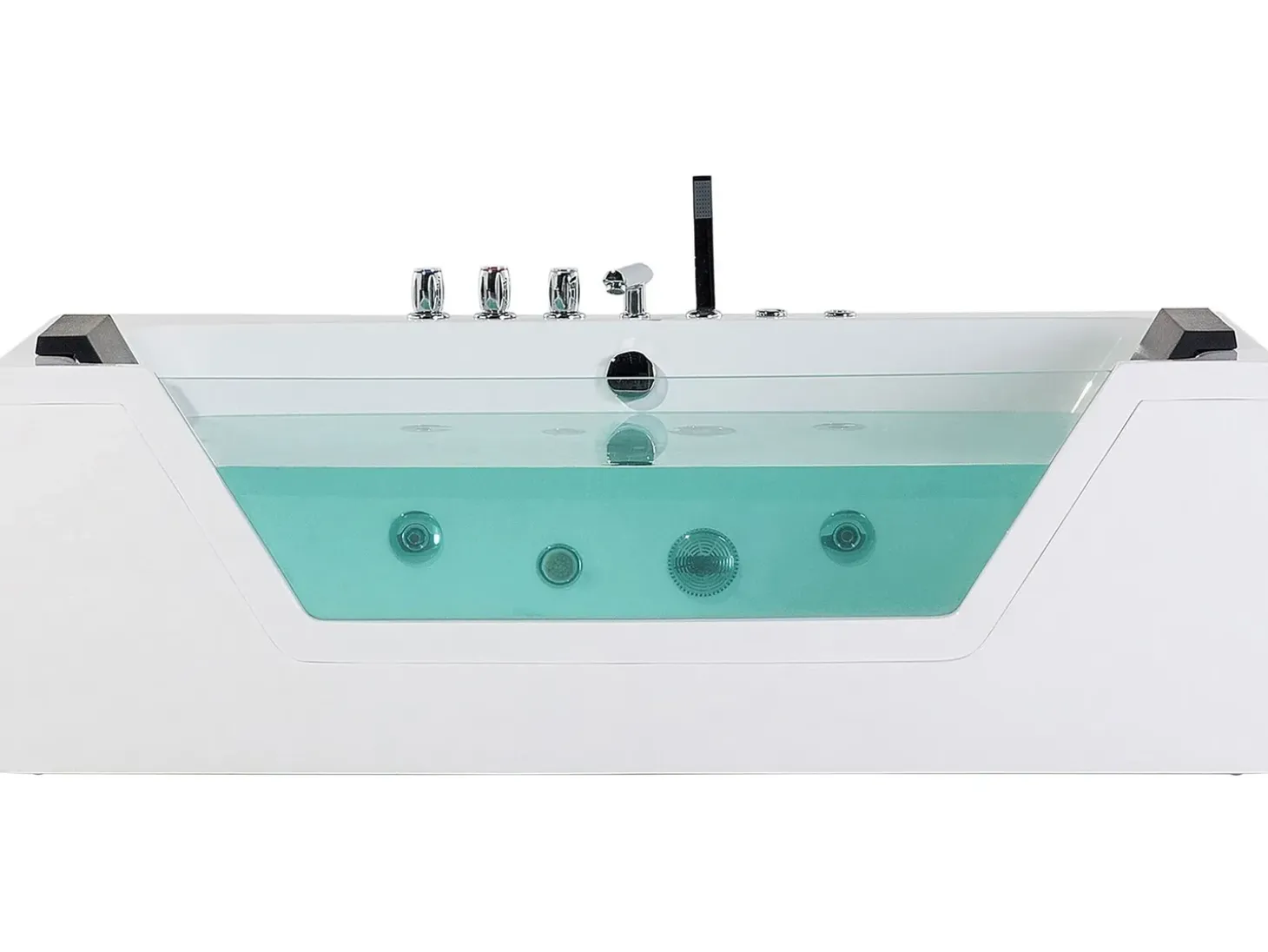 Sale Wanna narożna z hydromasażem LED SAMANA 174 x 79 cm Biały Wanny Z Hydromasażem|Wszystkie Wanny