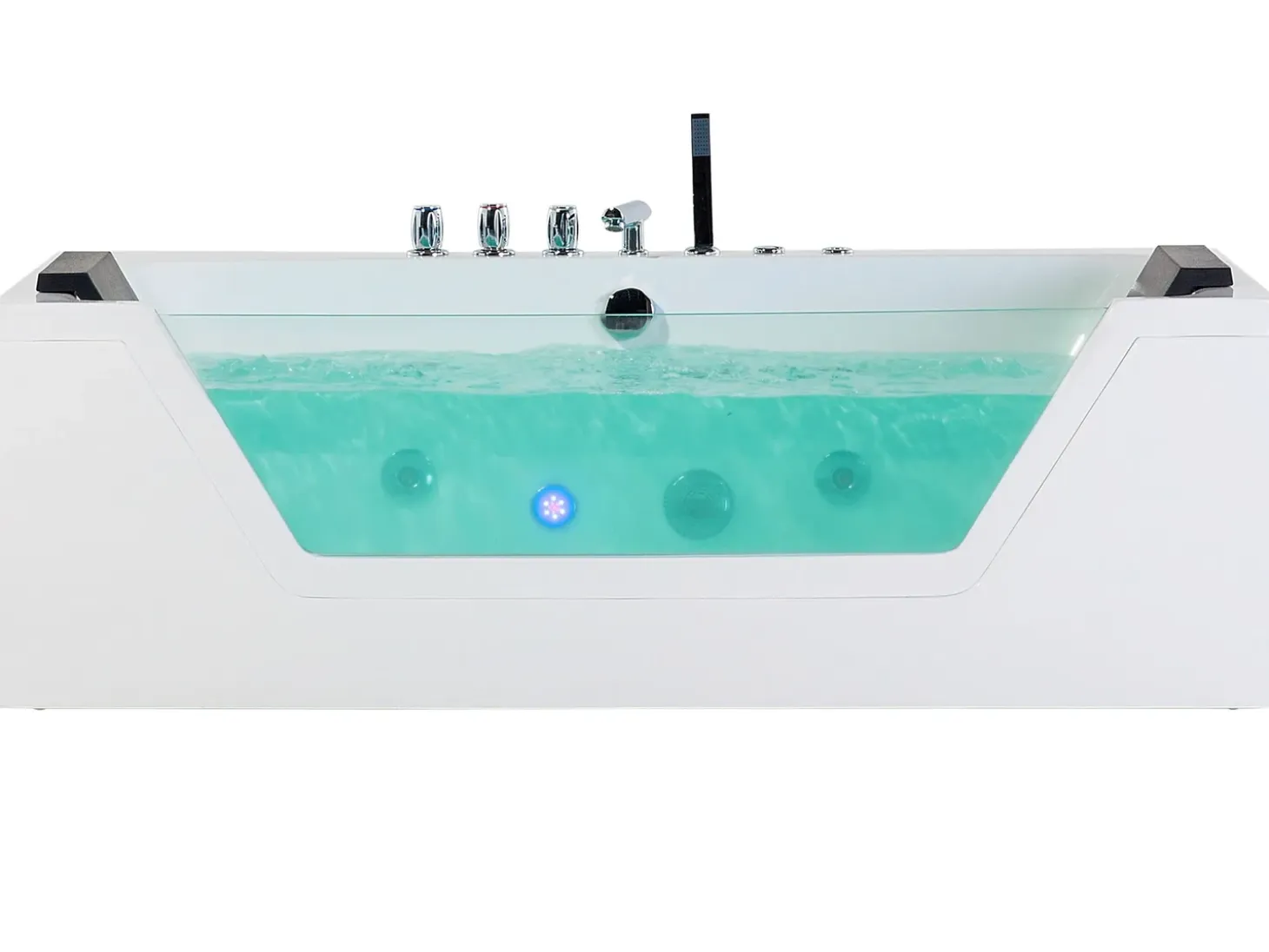 Sale Wanna narożna z hydromasażem LED SAMANA 174 x 79 cm Biały Wanny Z Hydromasażem|Wszystkie Wanny
