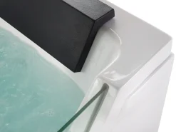 Sale Wanna narożna z hydromasażem LED SAMANA 174 x 79 cm Biały Wanny Z Hydromasażem|Wszystkie Wanny