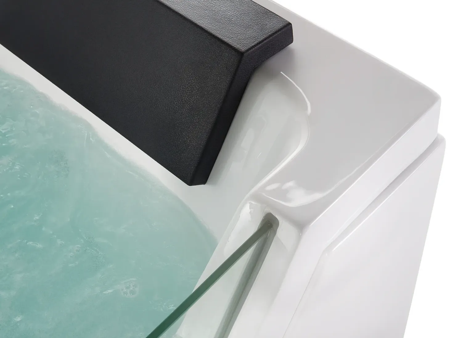 Sale Wanna narożna z hydromasażem LED SAMANA 174 x 79 cm Biały Wanny Z Hydromasażem|Wszystkie Wanny