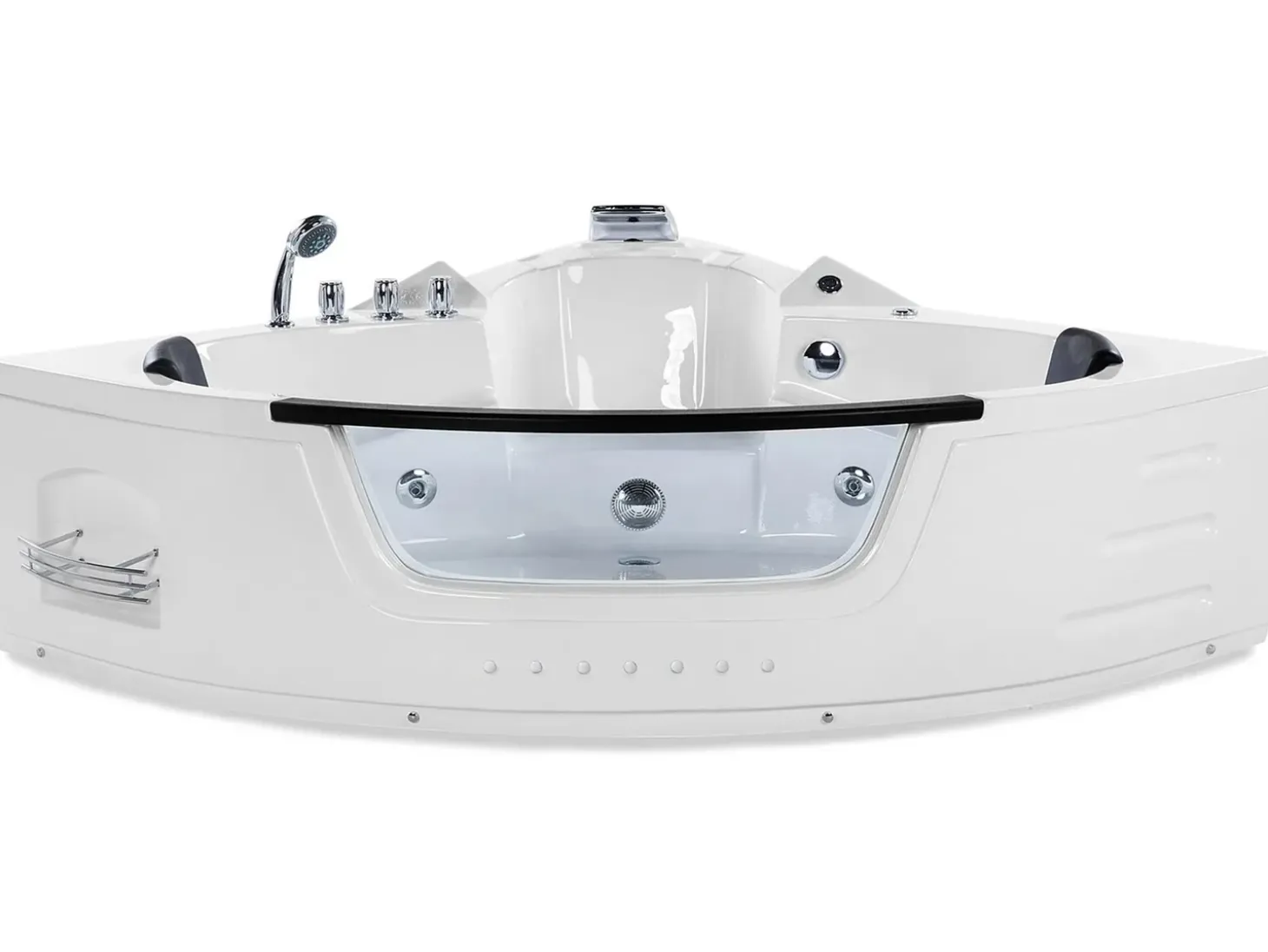 Sale Wanna narożna z hydromasażem LED MARTINICA 214 x Biały Wszystkie Wanny|Wanny Z Hydromasażem