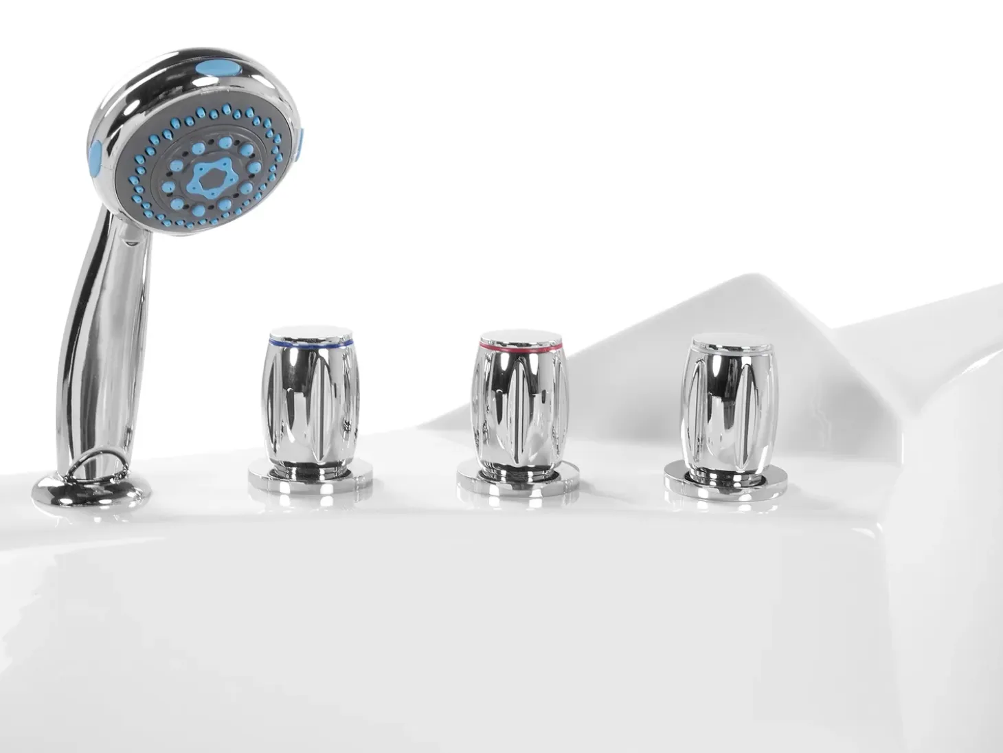 Sale Wanna narożna z hydromasażem LED MARTINICA 214 x Biały Wszystkie Wanny|Wanny Z Hydromasażem