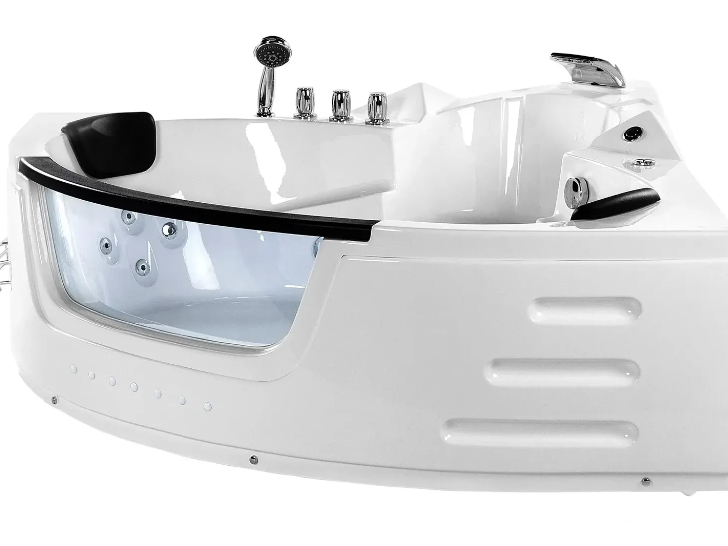 Sale Wanna narożna z hydromasażem LED MARTINICA 214 x Biały Wszystkie Wanny|Wanny Z Hydromasażem