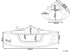 Sale Wanna narożna z hydromasażem LED MARTINICA 214 x Biały Wszystkie Wanny|Wanny Z Hydromasażem