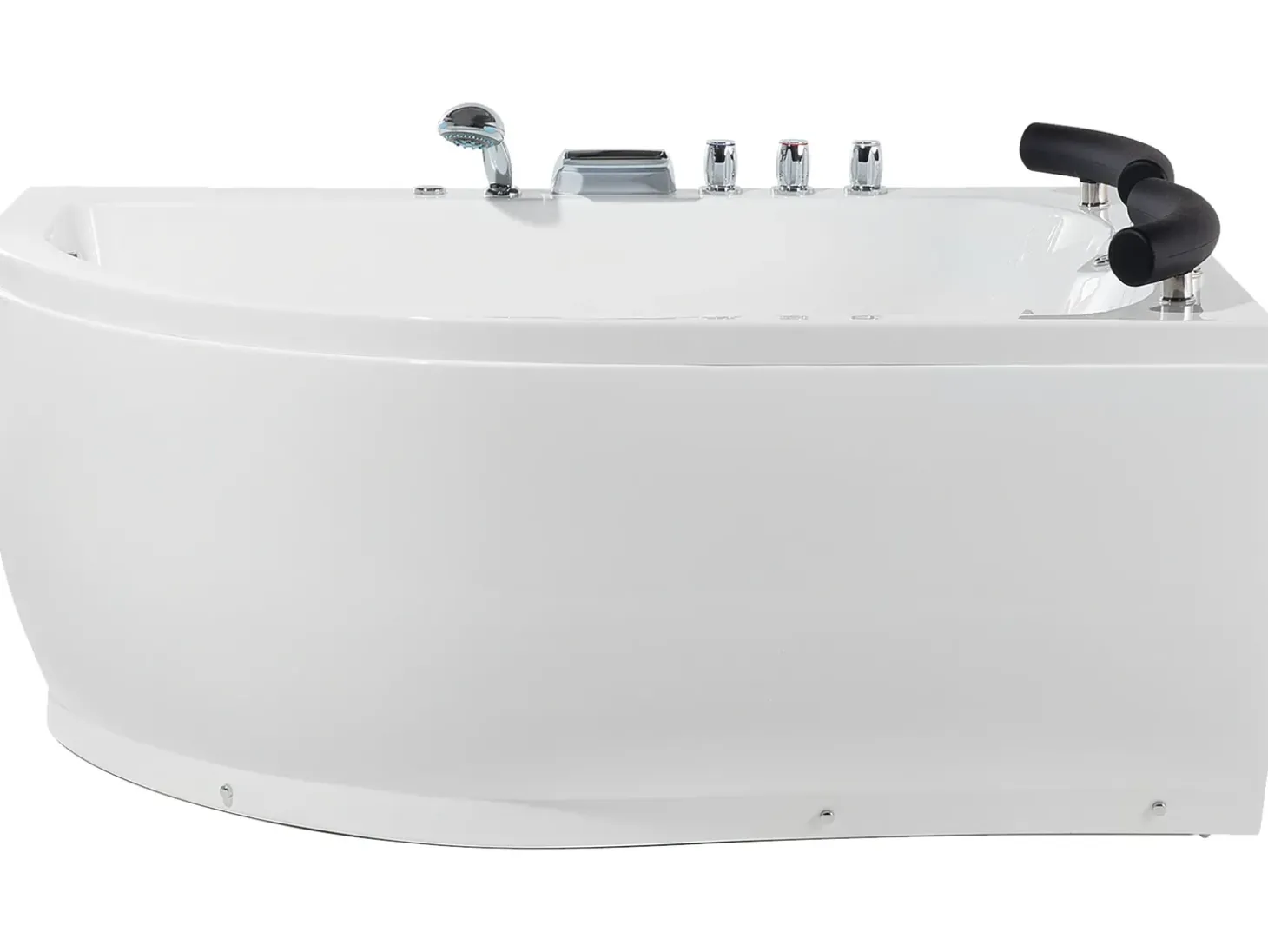 Sale Wanna narożna z hydromasażem LED PARADISO 158 x 113 cm Biały Wszystkie Wanny|Wanny Z Hydromasażem