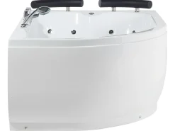 Sale Wanna narożna z hydromasażem LED PARADISO 158 x 113 cm Biały Wszystkie Wanny|Wanny Z Hydromasażem