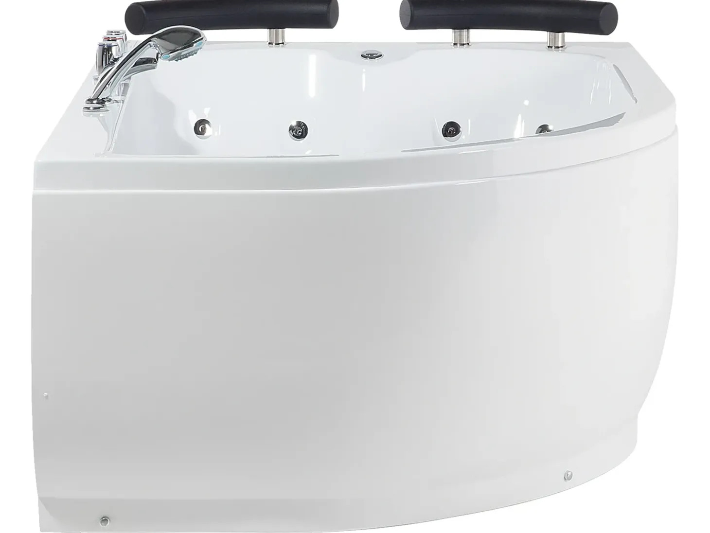 Sale Wanna narożna z hydromasażem LED PARADISO 158 x 113 cm Biały Wszystkie Wanny|Wanny Z Hydromasażem