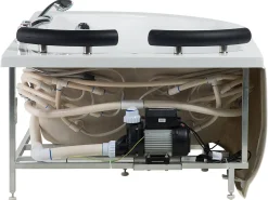 Wanna narożna z hydromasażem LED PARADISO 158 x 113 cm Biały Wszystkie Wanny|Wanny Z Hydromasażem