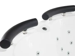 Wanna narożna z hydromasażem LED PARADISO 158 x 113 cm Biały Wszystkie Wanny|Wanny Z Hydromasażem