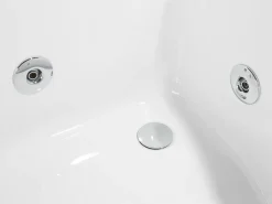 Wanna narożna z hydromasażem LED PARADISO 158 x 113 cm Biały Wszystkie Wanny|Wanny Z Hydromasażem