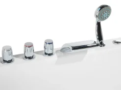 Wanna narożna z hydromasażem LED PARADISO 158 x 113 cm Biały Wszystkie Wanny|Wanny Z Hydromasażem