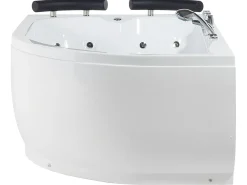 Wanna narożna z hydromasażem LED PARADISO 158 x 113 cm Biały Wszystkie Wanny|Wanny Z Hydromasażem