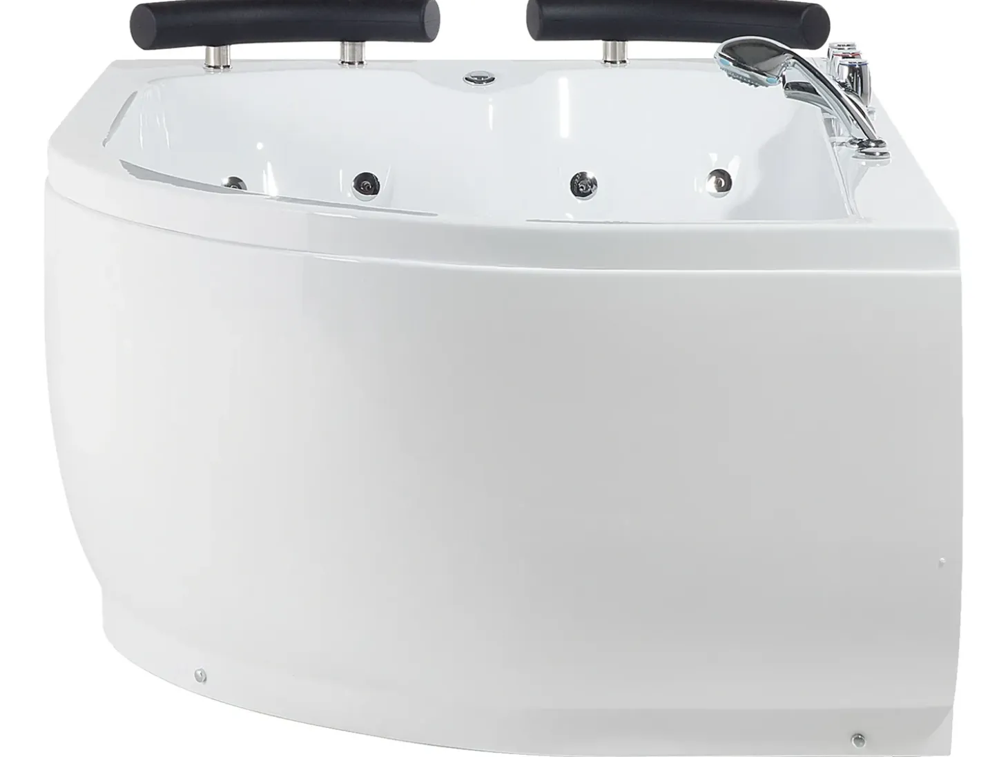 Wanna narożna z hydromasażem LED PARADISO 158 x 113 cm Biały Wszystkie Wanny|Wanny Z Hydromasażem