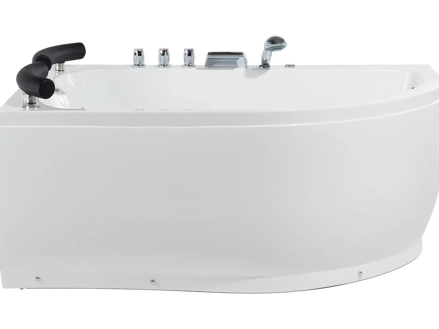Wanna narożna z hydromasażem LED PARADISO 158 x 113 cm Biały Wszystkie Wanny|Wanny Z Hydromasażem