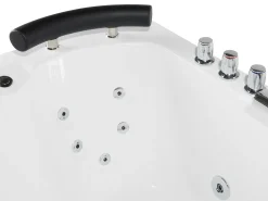 Wanna narożna z hydromasażem LED PARADISO 158 x 113 cm Biały Wszystkie Wanny|Wanny Z Hydromasażem