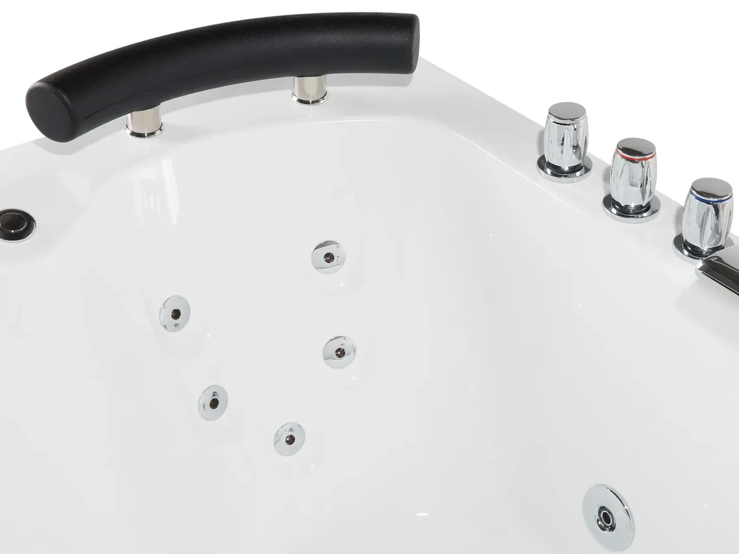 Wanna narożna z hydromasażem LED PARADISO 158 x 113 cm Biały Wszystkie Wanny|Wanny Z Hydromasażem
