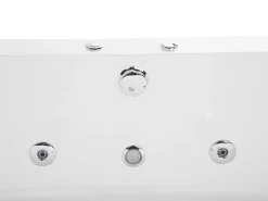 New Wanna narożna z hydromasażem LED MEVES 140 x 140 cm Biały Wszystkie Wanny|Wanny Z Hydromasażem