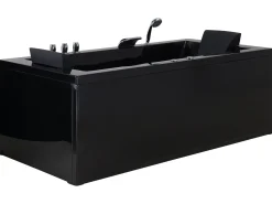Outlet Wanna narożna z hydromasażem LED VARADERO 183 x 90 cm Czarny Wanny Z Hydromasażem|Wszystkie Wanny