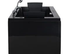 Outlet Wanna narożna z hydromasażem LED VARADERO 183 x 90 cm Czarny Wanny Z Hydromasażem|Wszystkie Wanny