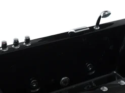 Outlet Wanna narożna z hydromasażem LED VARADERO 183 x 90 cm Czarny Wanny Z Hydromasażem|Wszystkie Wanny