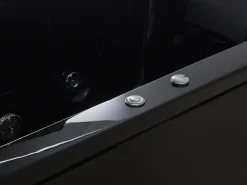 Clearance Wanna narożna z hydromasażem LED VARADERO 183 x 90 cm Czarny Wanny Z Hydromasażem|Wszystkie Wanny