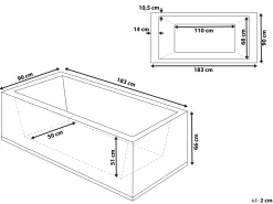 Clearance Wanna narożna z hydromasażem LED VARADERO 183 x 90 cm Czarny Wanny Z Hydromasażem|Wszystkie Wanny